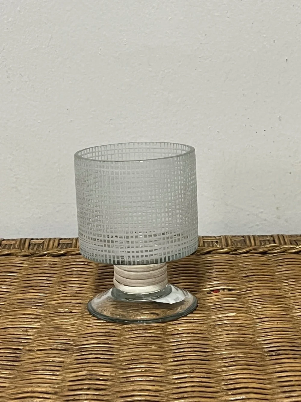 Pottery Barn Marin Etched Glass Hurricane Candle Holder